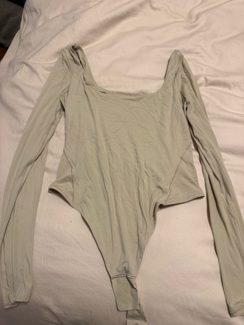 Wundermost Ultra-Soft Nulu Square-Neck Long-Sleeve Bodysuit medium